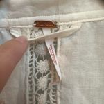 Free People White Distressed Linen Eyelet Crochet Sleeveless Lace Vest Size M Photo 9