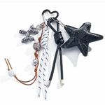 NEW Black Star & Balloon Dog Keychain Trendy Unisex Streetwear Charm Photo 0