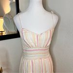 Paige Yellow & Pink Striped Sleeveless Midi Dress Size XS Photo 2