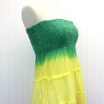 NEW Cute Options Womens S Sundress Smocked Gauzy Reggae Green Yellow Red Photo 3