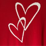 Time And Tru  Women's Red Long Sleeve Hearts Sweater Photo 4