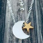 Gold Star Silver Moon Necklace Photo 0