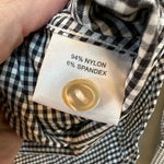 Peter Millar  Black White Checkered Button Down Ruffle Collar Sleeve Blouse XS Photo 7