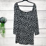 Pretty Little Thing NWT Black & White Seed Print Bow Detail Side Split Bodycon Dress Size 16 Photo 4