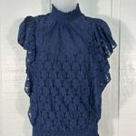 CeCe  Blue Lace Top Blouse Size Small NWT Photo 2