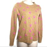 J.Crew  Cashmere Sweater Cherries Crewneck Long Sleeve Camel Pink Cherries Photo 1