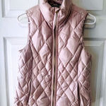 Athleta Quilted Goose Down Vest Rose Pink Stand Collar Zip Pockets Women's XS Photo 0