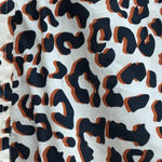 1901 Leopard Print Long Sleeve Cotton Voile Blouse Tan Brown Animal Button Down Photo 5