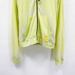 DC Burnout Zip Up Jacket Coat Hoodie Neon Lime Green Y2K Lightweight Yellow Size XL Photo 4