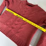 American Eagle  Burnt Orange Chenille Crewneck Cableneck Sweater Size Medium Photo 7