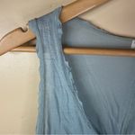 Free People Intimately Size Large Boxy Blue Distressed Crop Top Scoop Neck SOFT Photo 2