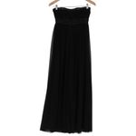 Vintage JS Boutique Maxi Gown Dress Womens 4 Black Beaded Y2K Strapless Formal Photo 4