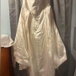 Parker BLACK Roxanne Strapless Dress Womens 16 Off White Satin High Low Gown Photo 3