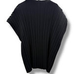 Marla Wynne Pleated Poncho Top Size 1X Black Textured Knit Oversized Blouse Photo 0