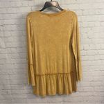 Tea N Rose  long line mustard yellow ruffle tunic top size Medium bohemian flirty Photo 2