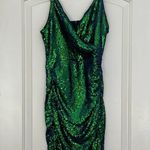 Grace Karin NWT  Sequin Sparkly Glitter Ruched Wrap V-neck Bodycon Dress Sz S Photo 4