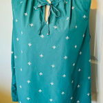 Merona  Green Sleeveless Top Blouse Womens Size‎ XL Tie Neck Office Work Summer Photo 0