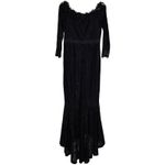 Black Lace Off Shoulder Long Sleeve‎ Bodycon Mermaid Gown Evening Dress XL Photo 2