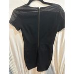 Olivaceous Black Dress Snakeskin Faux Leather Detail Career Party Mini Dress Photo 2