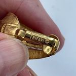 Trifari Vintage Crown  teardrop shaped hoops. Clip style Photo 4