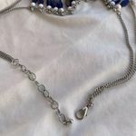 Vintage Patriotic USA Red White Blue Silver Tone Women’s Chain Necklace Sz 22 in Photo 7