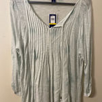 Bandolino NWT Womens  Light Green Daniella Peasant Style Roll Tab Shirt Sz Medium Photo 0