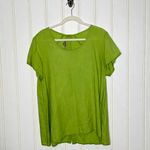 Flax  Linen Button Back Green Top Sz Small Photo 2
