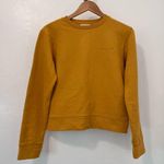 Patrizia Pepe Crew Neck Fleece Sweatshirt In Yellow Size 0 Organic Cotton Photo 4