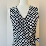 Banana Republic Factory Black and White Print Ruched Wrap Dress Size S Photo 3