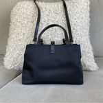 Etienne Aigner RARE 90’s Black Canvas Mini Top Handle Bag Crossbody Strap 9x6 Photo 5