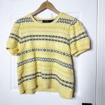 Ralph Lauren Lauren  Yellow Fair Isle Knit Puff Sleeve Sweater Top XL Preppy Photo 8