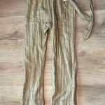 Free People $128 NWT  ONE BALLAST STRIPED BELTED OVERALL JUMPSUIT MOSS Sz S Photo 2