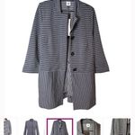 CAbi Grey and Navy Blue Striped Blazer | Size Large Photo 11