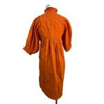 Never A Wallflower High Neck Dress Burnt Orange Windowpane Cotton Size XS Photo 6