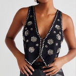 Free People RARE- Shivonne Embellished Vest Photo 0