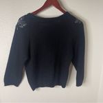 Vintage SML Sport Silk Angora Sweater Size Large Embellished Beaded 80s Black Photo 6