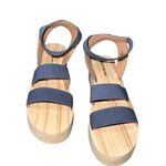 Lucky Brand NEW UCKY BRAND Samella Platform Wedge Sandal In Jeans Color Photo 3