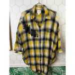 Maeve  by Anthropologie Embroidered Yellow Plaid Button Down Shirt - Size - M/L Photo 7