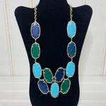 Kendra Scott Rare Drea Necklace Gold Chain Turquoise Blue & Green Stone Agate Photo 6