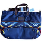 Pendleton  Carico Lake Tote Bag‎ Southwestern Pattern Navy Blue Travel Tote Photo 0