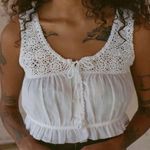 Doen lace crochet boho top in salt NWT White Size XXL Photo 2