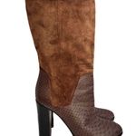 Vince Suede and Snakeskin-Embossed Leather ‘Dalton’ Heeled Boots, Size 8 Photo 4