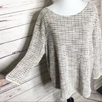 Anthropologie W5 Neutral Cream Tweed Top Size XL Photo 4