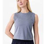 Athleta  S True Cotton Crop Tank Shadow Blue Small Photo 0