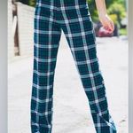 Brandy Melville Women's Green and Black Plaid High-Waist Pants Trousers Size S Photo 0