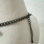 Chunky Silver Chain Faux Pearl & Rhinestone Bow Multi Strand Necklace Y2K Photo 5