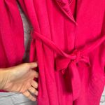 Vanity Fair Vintage Fleece Robe Housecoat Size M Bright Pink Nylon Blend Quilted Photo 5