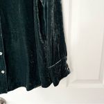 Genevieve Faherty Green Emerald Button Up Collar Relaxed Blouse Vintage Silk XL Photo 7