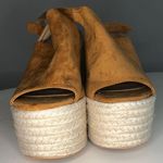 Camel Suede Platform Espadrille Sandal Tan Size 7 Photo 0