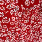 Madewell Red White Floral Daisy Short Sleeve V-Neck Button Down Mini Sun Dress 4 Photo 5